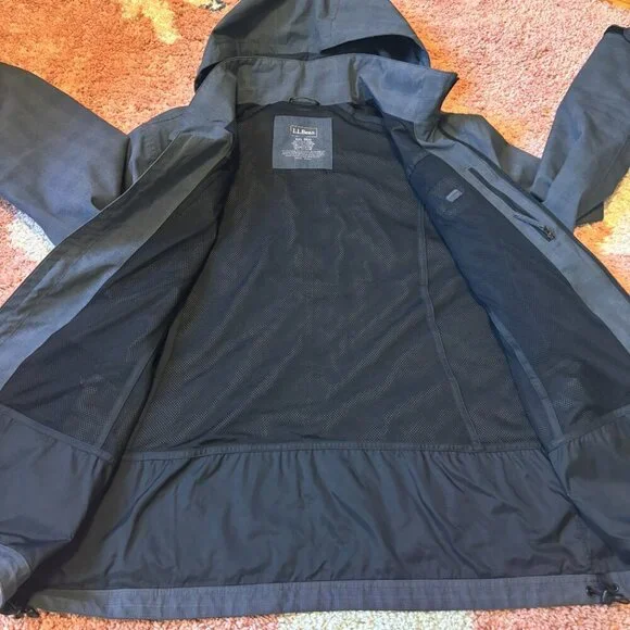 L.L.Bean Jacket #293815 Mens Size XXL Regular Gray - Packable Hood - Lined/Zip - Picture 3 of 6